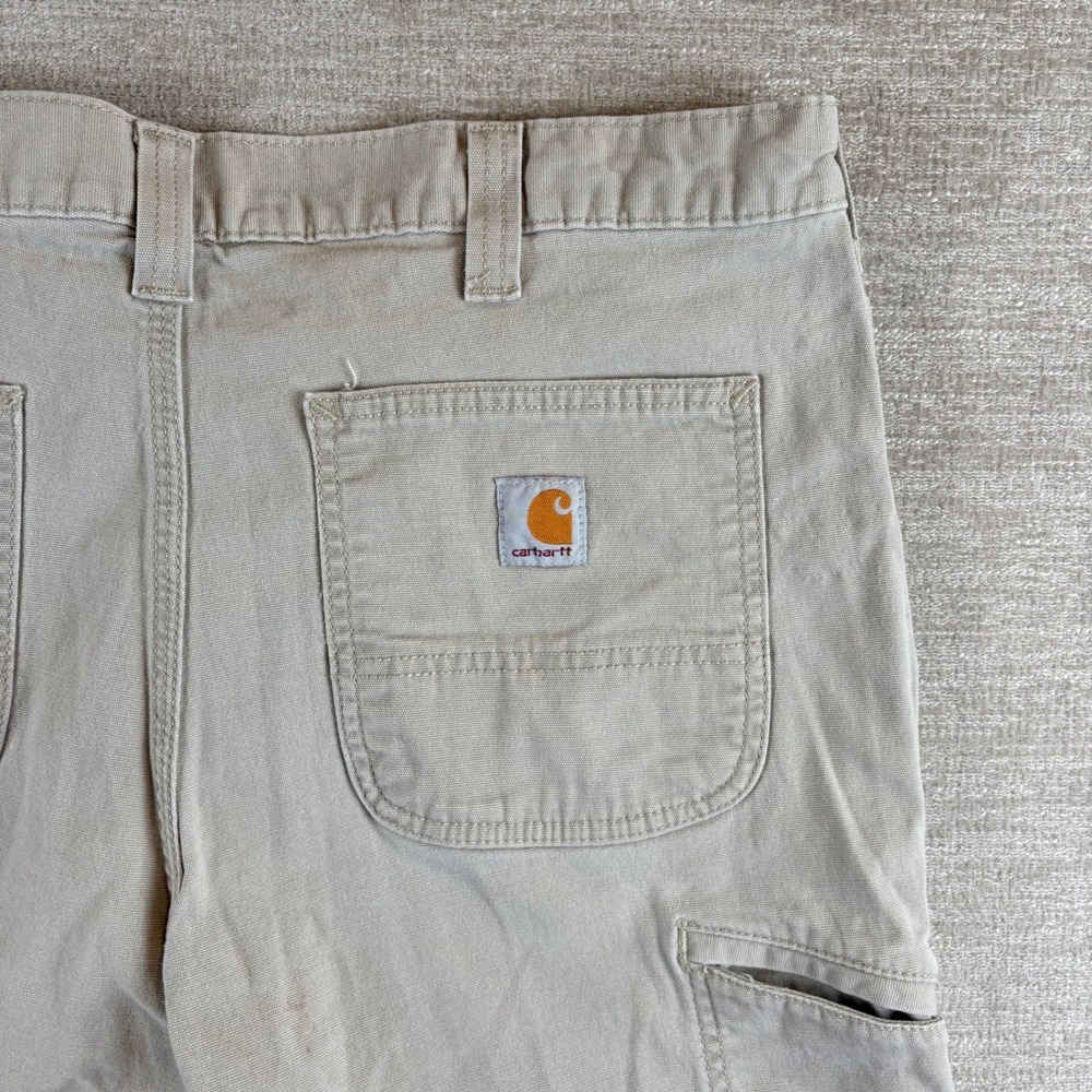 Carhartt 102514 Relaxed Fit Mens 36 Tan Canvas Work Shorts Gorpcore Utility EUC